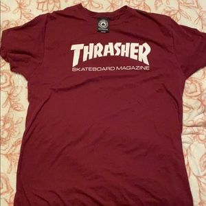 maroon thrasher t shirt